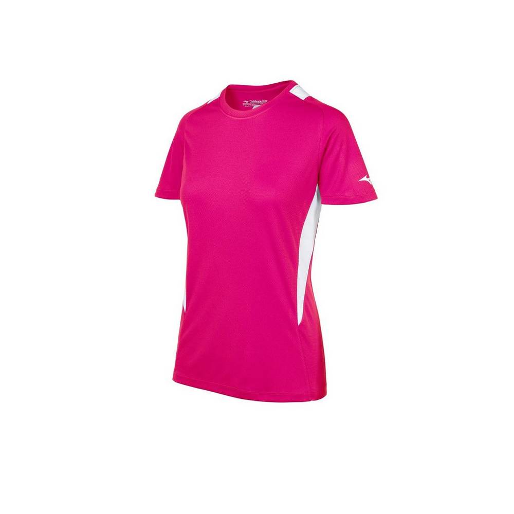 Damske Dresy Mizuno Crew Neck Softball Ruzove/Biele Vypredaj PFAN57098